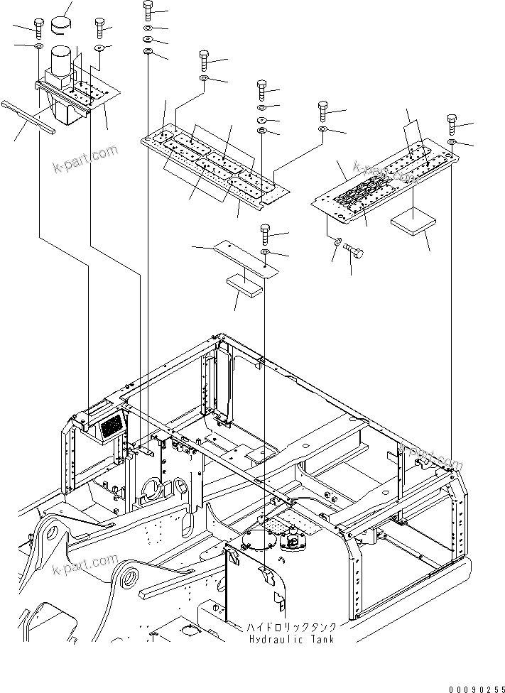Komatsu parts book diagram for PC400-7E0 S/N 60001-UP (ecot3): COVER (MACHINE CAB) (WITH PRE-CLEANER)(#65365-)