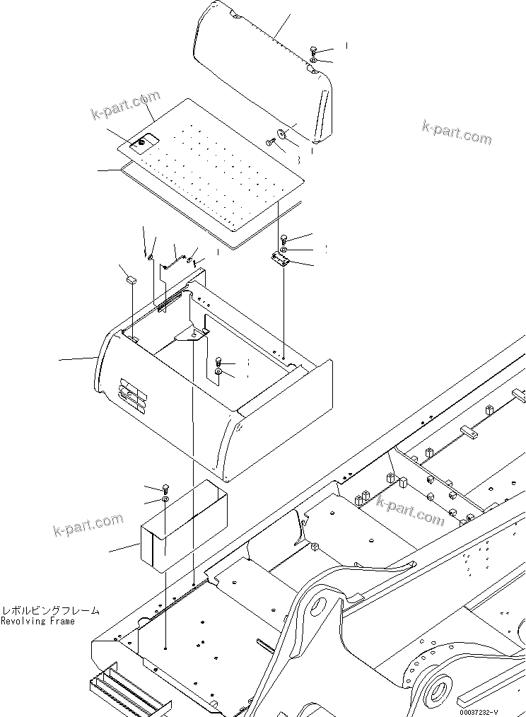 Komatsu parts book diagram for PC400-7E0 S/N 60001-UP (ecot3): BATTERY CASE(#60001-60065)