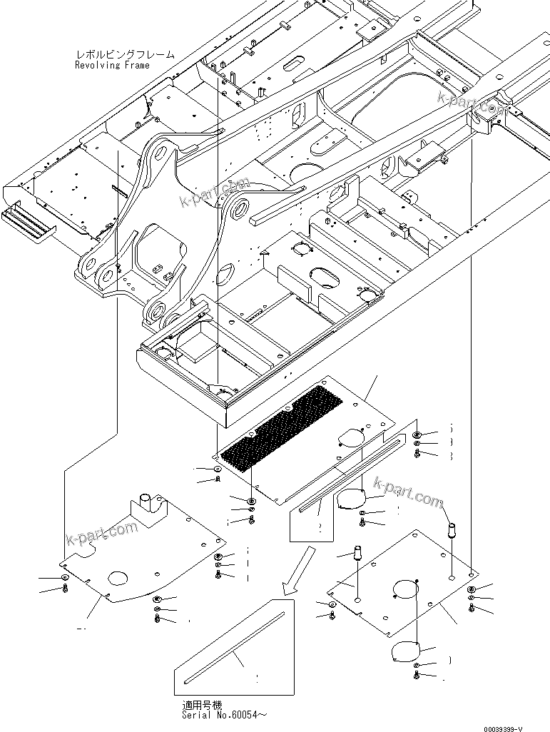 Komatsu parts book diagram for PC400-7E0 S/N 60001-UP (ecot3): UNDER COVER (REVOLVING FRAME) (R.H. AND CENTER) (FUEL SELF SUPPLY PUMP)