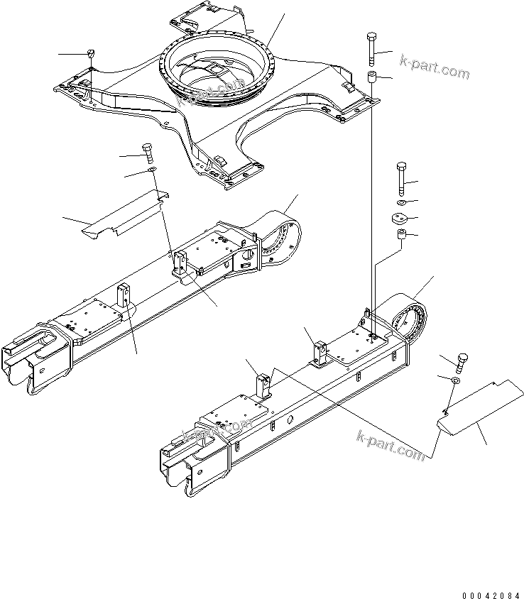 Komatsu parts book diagram for PC400-7E0 S/N 60001-UP (ecot3): TRACK FRAME (VARIABLE GAUGE) (FRAME) (WITH UNDER COVER)
