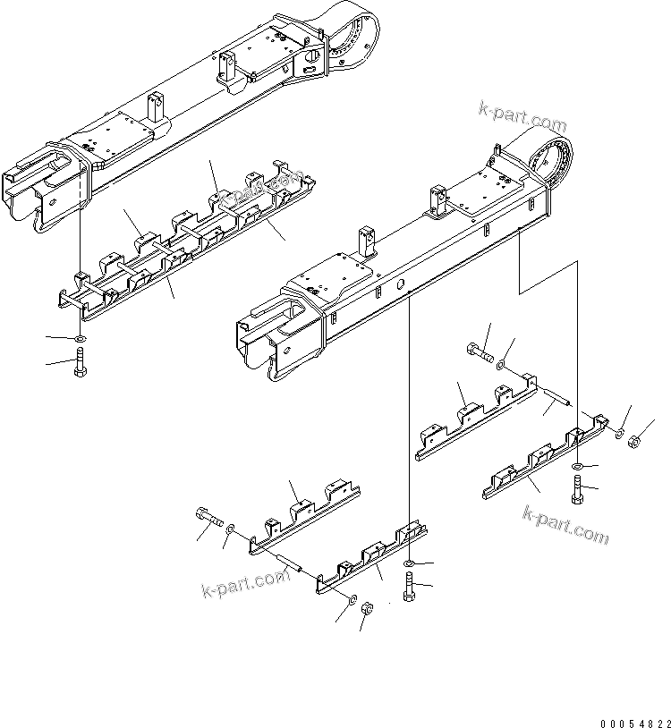 Komatsu parts book diagram for PC400-7E0 S/N 60001-UP (ecot3): FULL ROLLER GUARDD