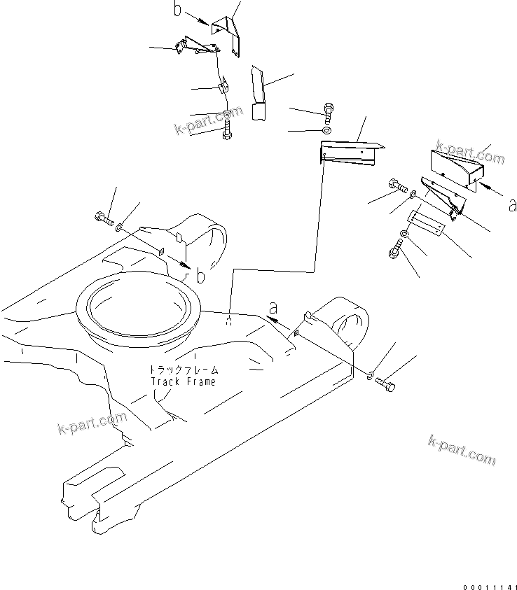 Komatsu parts book diagram for PC400-7E0 S/N 60001-UP (ecot3): TRAVEL PIPING GUARD (FOR VARIABLE GAUGE)