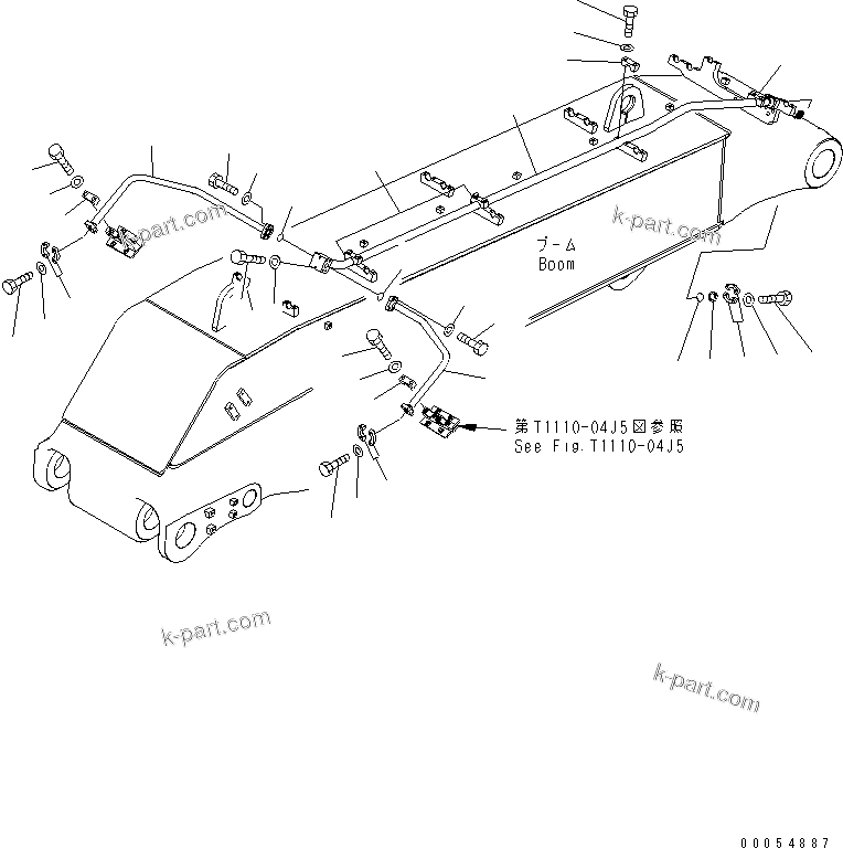 Komatsu parts book diagram for PC400-7E0 S/N 60001-UP (ecot3): BOOM (BUCKET CYLINDER HEAD LINE) (1/2) (FOR LOADER)