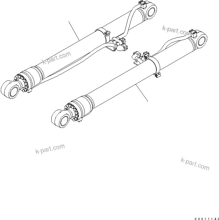 Komatsu parts book diagram for PC400-7E0 S/N 60001-UP (ecot3): B00M CYLINDER (500 HOURS GREASING BOOM TYPE)
