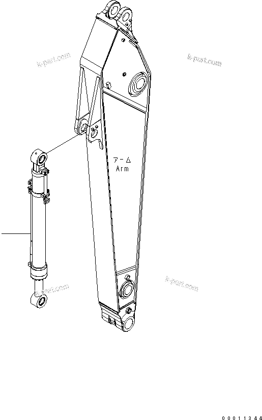 Komatsu parts book diagram for PC400-7E0 S/N 60001-UP (ecot3): ARM (100 HOURS GREASING TYPE) (BUCKET CYLINDER)