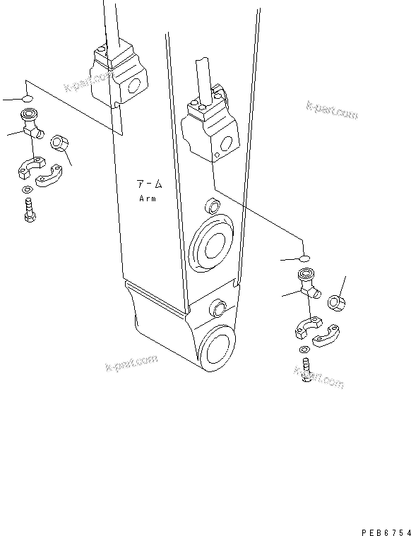 Komatsu parts book diagram for PC400-7E0 S/N 60001-UP (ecot3): BREAKER ADAPTER (FOR KRUPP)