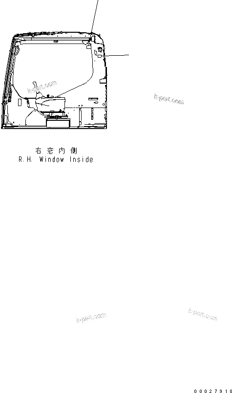 Komatsu parts book diagram for PC400-7E0 S/N 60001-UP (ecot3): PLATE (FOR WINDOW) (TURKISH)