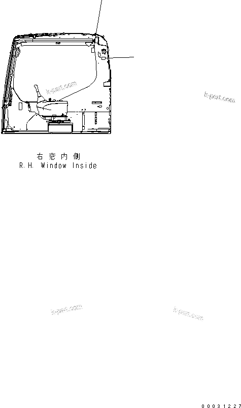 Komatsu parts book diagram for PC400-7E0 S/N 60001-UP (ecot3): PLATE (FOR WINDOW) (ENGLISH)