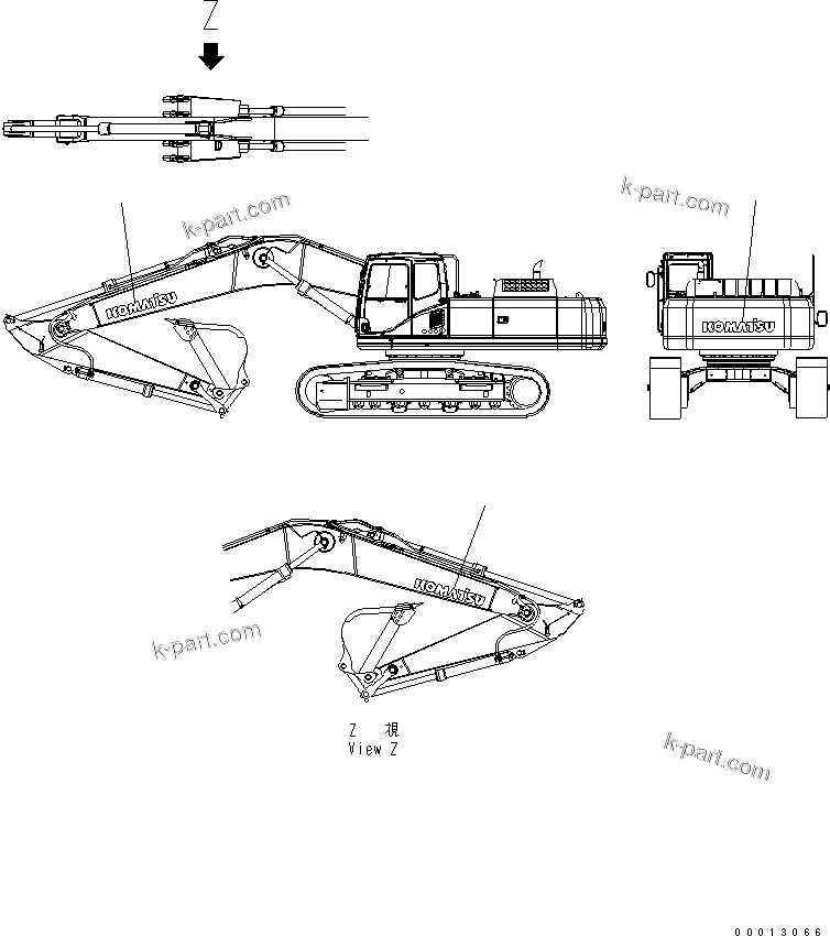 Komatsu parts book diagram for PC400-7E0 S/N 60001-UP (ecot3): LOGO (3 SET)