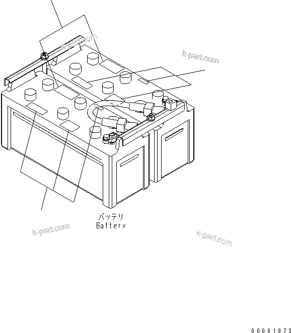 Komatsu parts book diagram for PC400-7E0 S/N 60001-UP (ecot3): BATTERY CAUTION (SPANISH)(#65312-)
