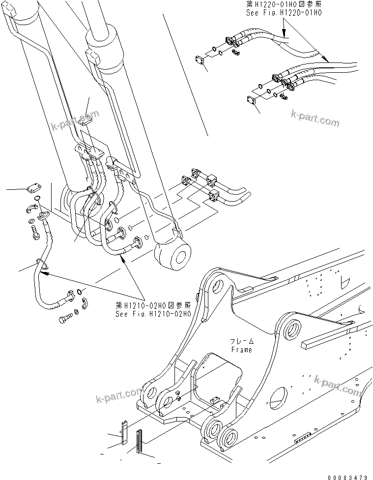 Komatsu parts book diagram for PC400-7E0 S/N 60001-UP (ecot3): BLIND PARTS (BODY)(#65243-65364)