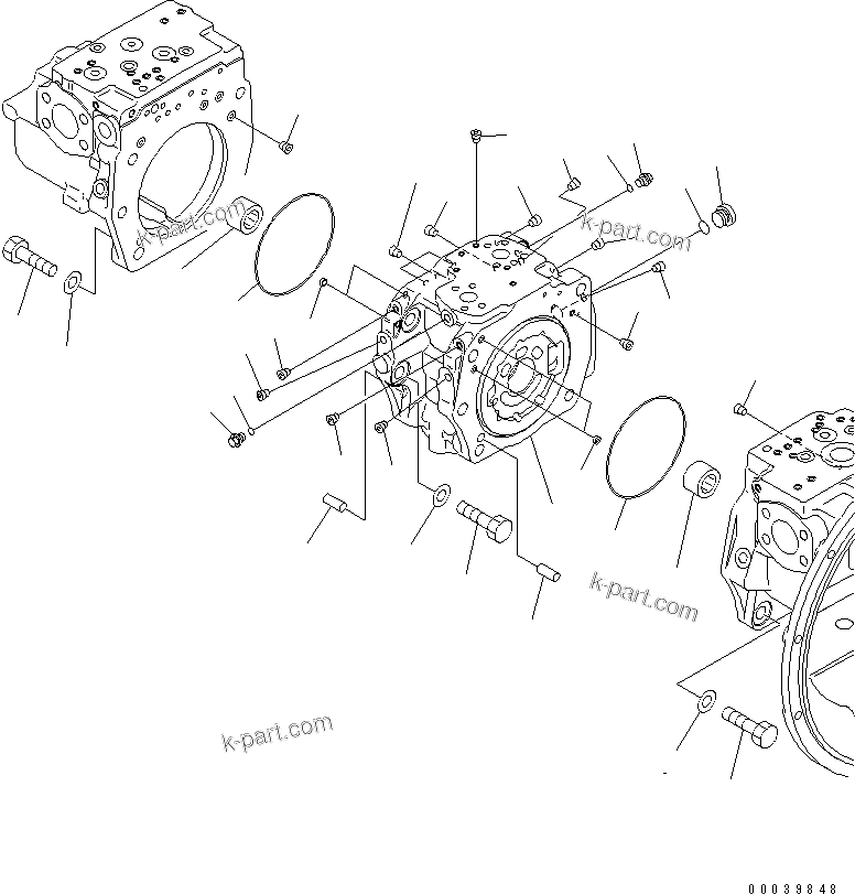 Komatsu parts book diagram for PC400-7E0 S/N 60001-UP (ecot3): MAIN PUMP (2/11)(#60001-65364)