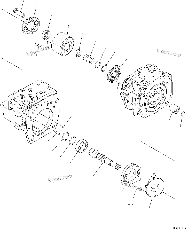 Komatsu parts book diagram for PC400-7E0 S/N 60001-UP (ecot3): MAIN PUMP (7/12)(#65365-)
