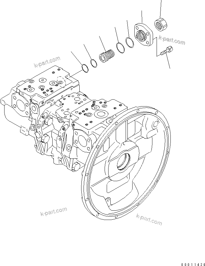 Komatsu parts book diagram for PC400-7E0 S/N 60001-UP (ecot3): MAIN PUMP (9/12)(#65365-)