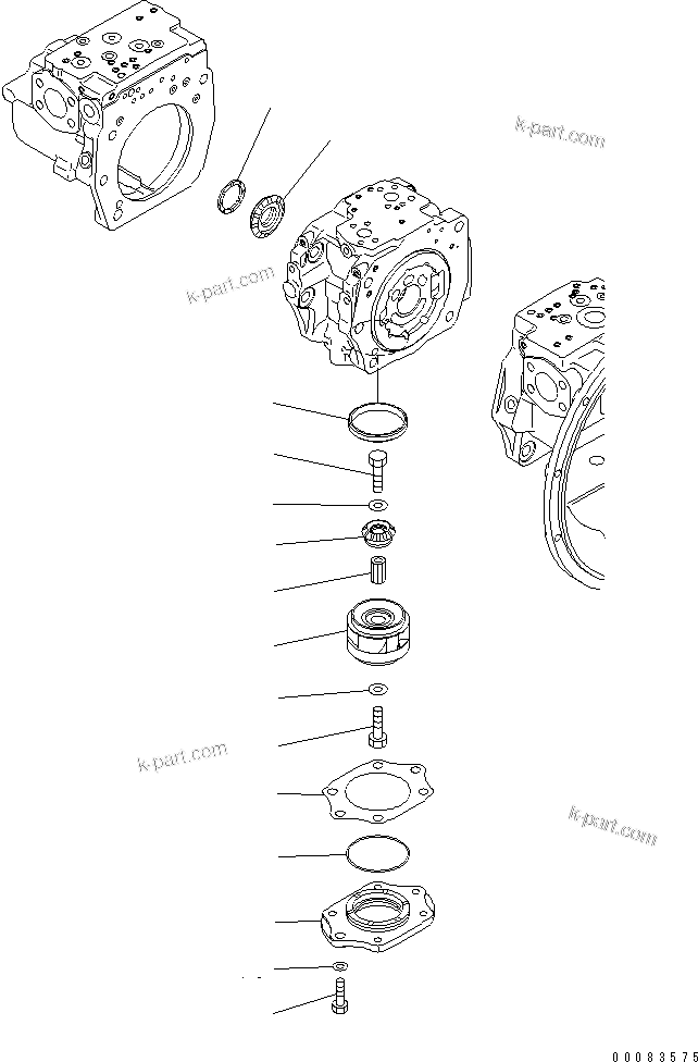 Komatsu parts book diagram for PC400-7E0 S/N 60001-UP (ecot3): MAIN PUMP (10/12)(#65365-)