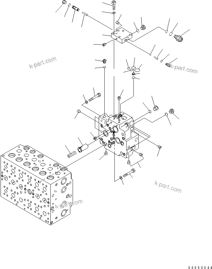 Komatsu parts book diagram for PC400-7E0 S/N 60001-UP (ecot3): MAIN VALVE (1-ACTUATOR) (14/23) (FOR LOADER)