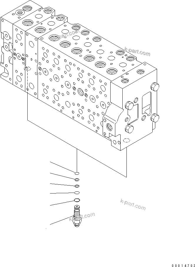 Komatsu parts book diagram for PC400-7E0 S/N 60001-UP (ecot3): MAIN VALVE (1-ACTUATOR) (8/23)
