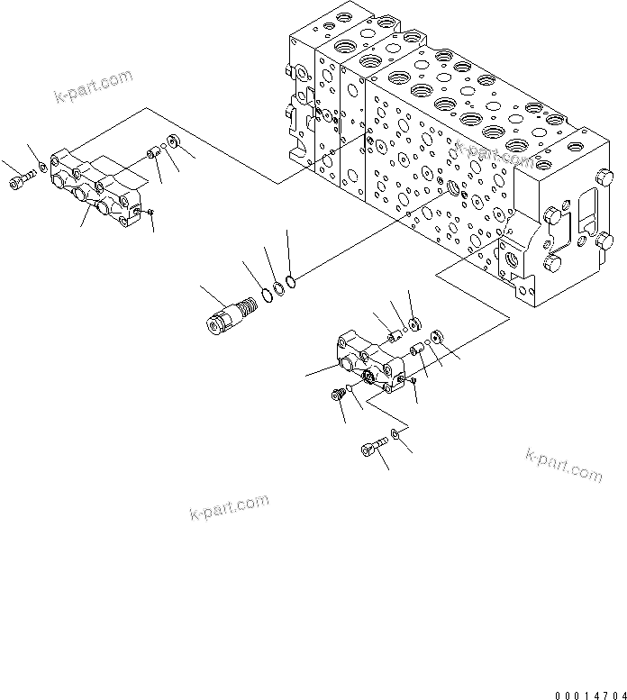 Komatsu parts book diagram for PC400-7E0 S/N 60001-UP (ecot3): MAIN VALVE (1-ACTUATOR) (10/23)