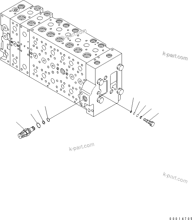 Komatsu parts book diagram for PC400-7E0 S/N 60001-UP (ecot3): MAIN VALVE (1-ACTUATOR) (11/23) (FOR LOADER)