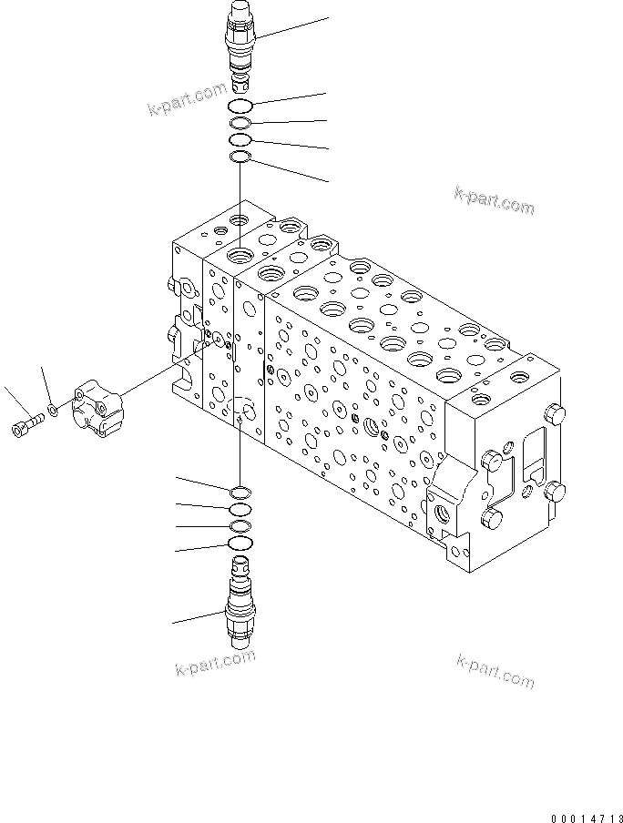 Komatsu parts book diagram for PC400-7E0 S/N 60001-UP (ecot3): MAIN VALVE (1-ACTUATOR) (22/23)