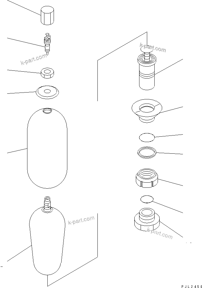 Komatsu parts book diagram for PC400-7E0 S/N 60001-UP (ecot3): ACCUMULATOR (AL300-1)