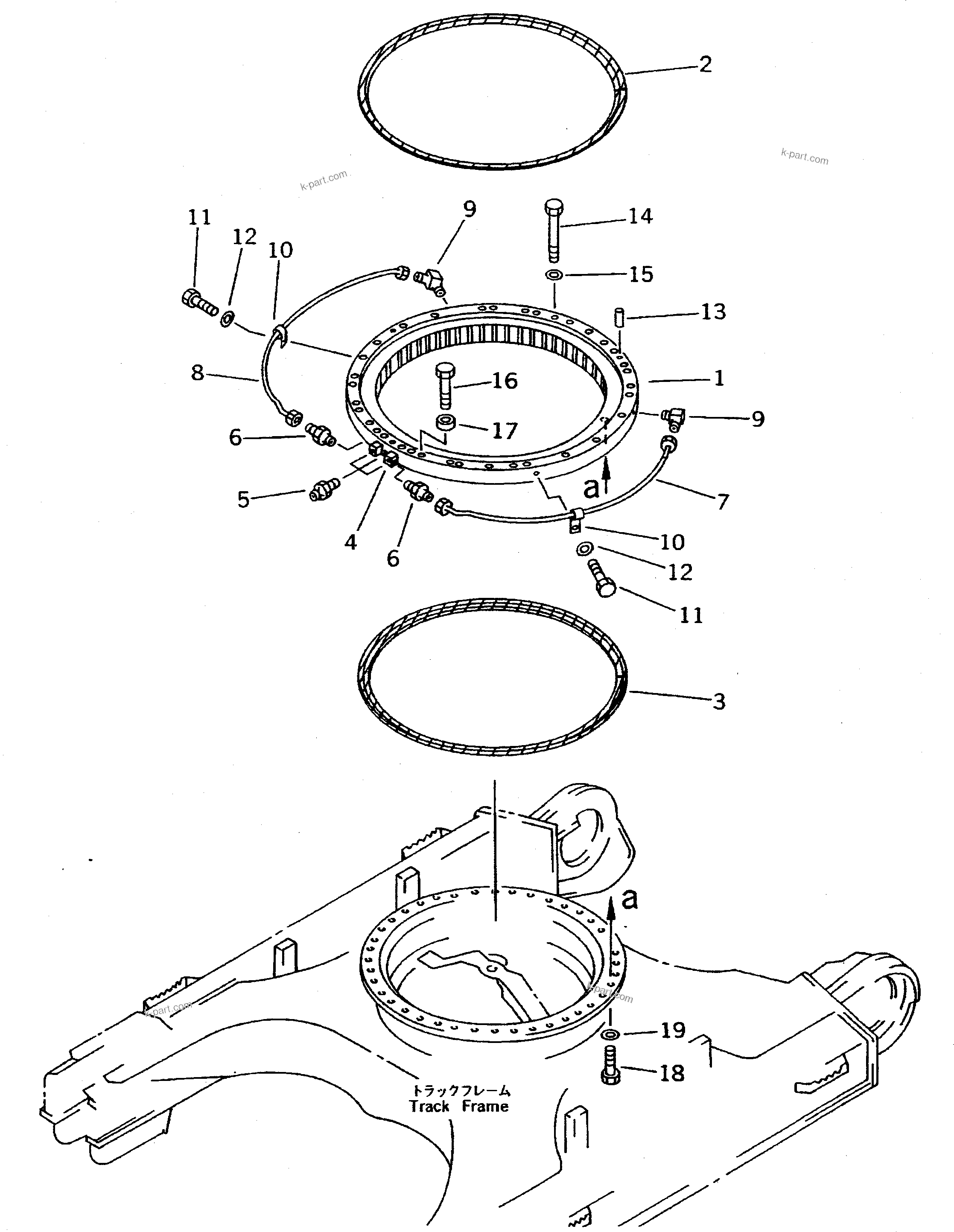 Komatsu parts book diagram for PC400LC S/N 20001-UP (Mighty Spec.): SWING CIRCLE