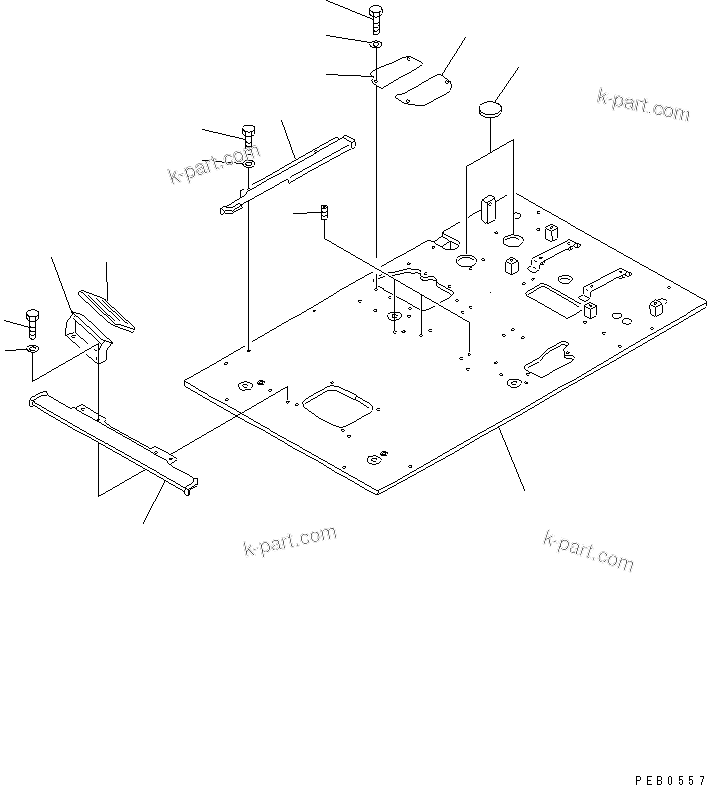 Komatsu parts book diagram for PC400LC S/N 20001-UP (Mighty Spec.): FLOOR FRAME (FOR WRIST CONTROL)(#21251-)