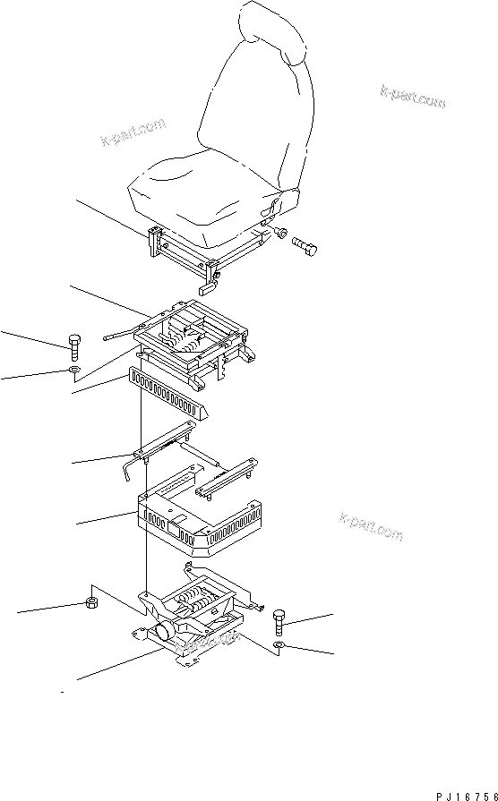 Komatsu parts book diagram for PC400LC S/N 20001-UP (Mighty Spec.): OPERATOR'S SEAT STAND (FOR MULTI ADJUSTABLE SEAT)