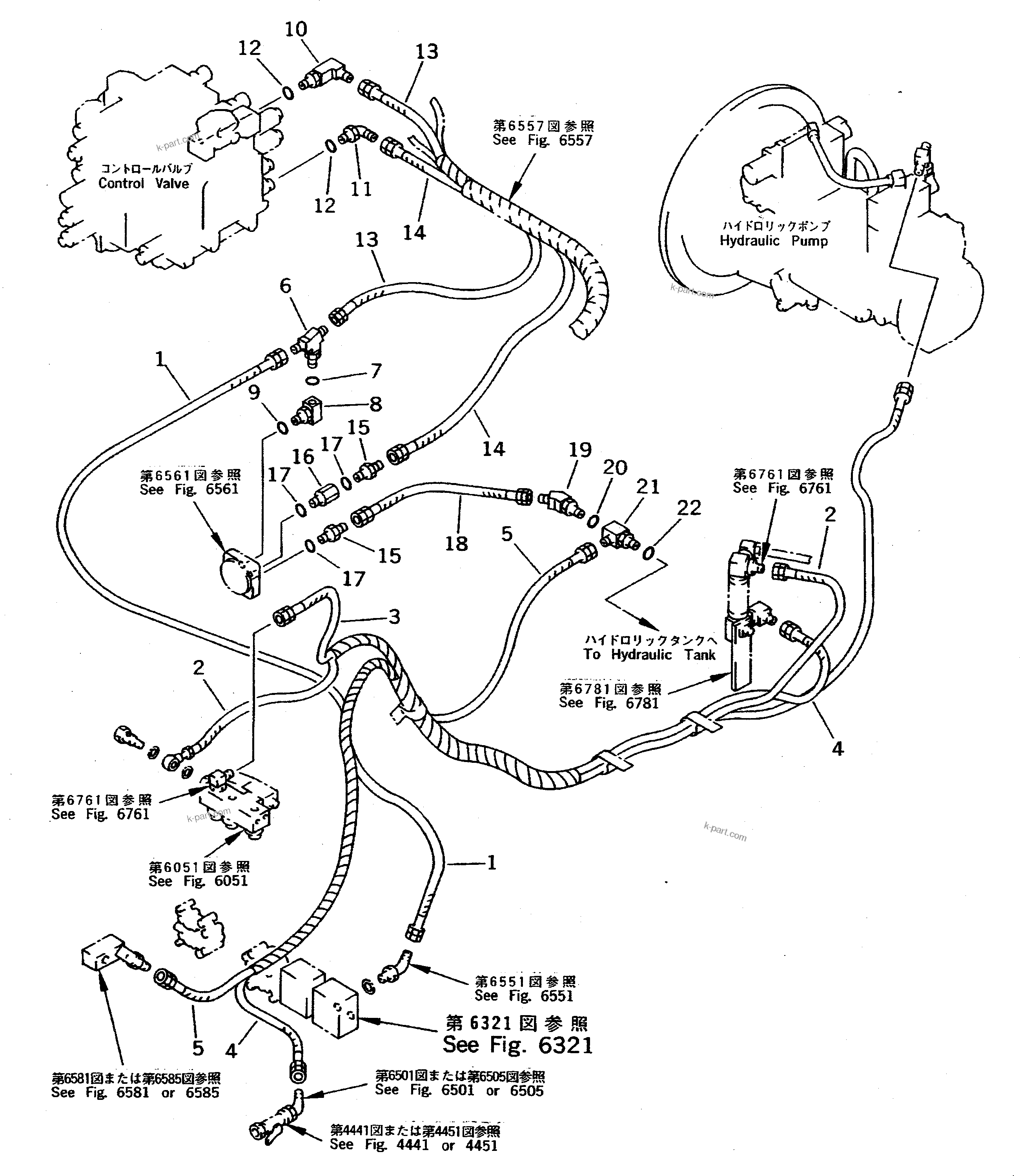 Komatsu parts book diagram for PC400LC S/N 20001-UP (Mighty Spec.): SOLENOID VALVE PIPING (ARM FINISHING OPERATION MODE)