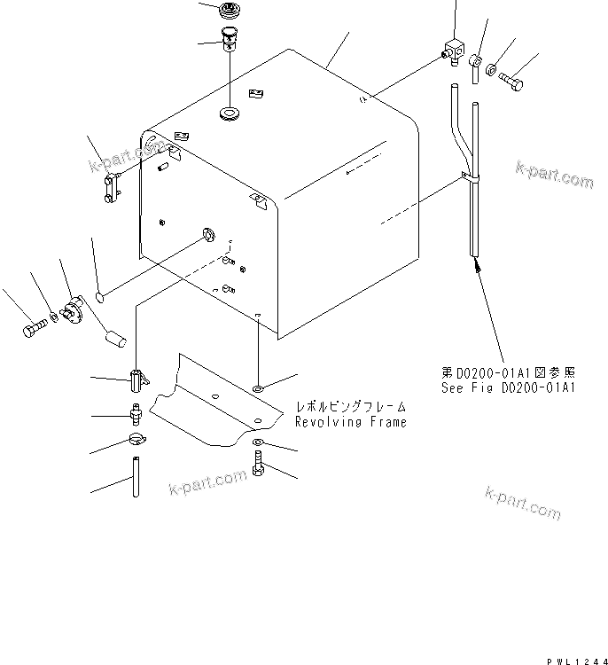 Komatsu parts book diagram for PC400LC-6 S/N 30001-UP: FUEL TANK(#30001-32249)