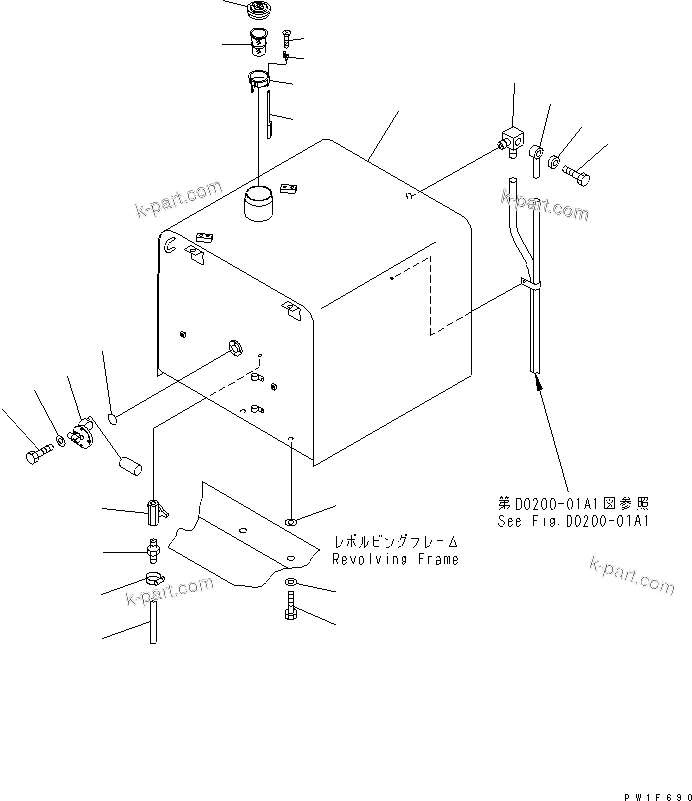 Komatsu parts book diagram for PC400LC-6 S/N 30001-UP: FUEL TANK(#32250-)