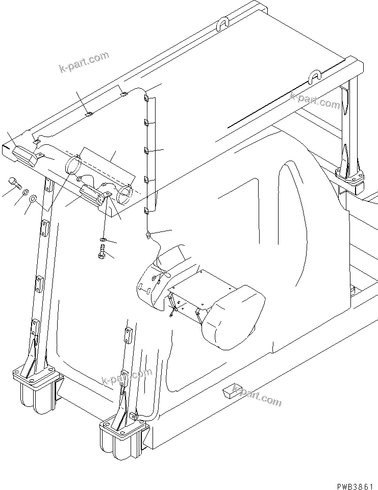 Komatsu parts book diagram for PC400LC-6 S/N 30001-UP: ADDITIONAL WORK LAMP (F.O.P.S.)(#30042-)