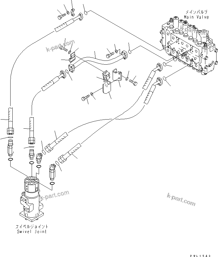 Komatsu parts book diagram for PC400LC-6 S/N 30001-UP: TRAVEL LINE(#32250-)