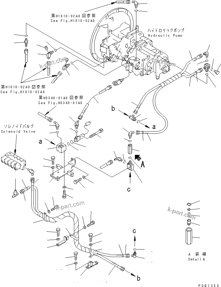 Komatsu parts book diagram for PC400LC-6 S/N 30001-UP: LS LINE (GEAR PUMP LINE AND EPC VALVE)(#30001-31999)