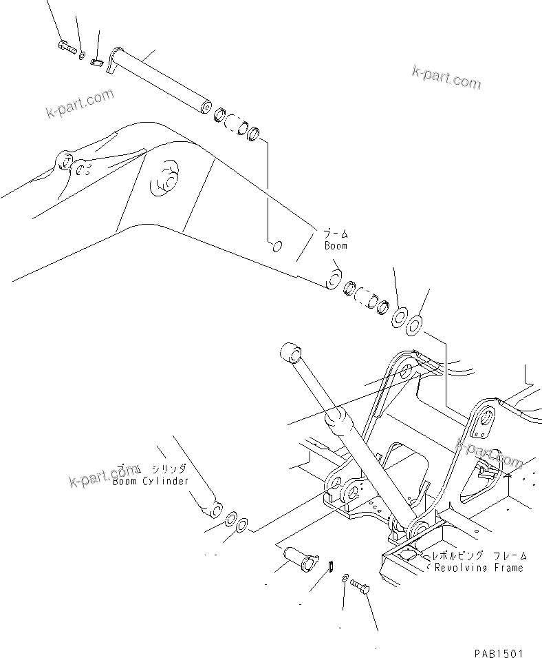 Komatsu parts book diagram for PC400LC-6 S/N 30001-UP: BOOM FOOT PIN