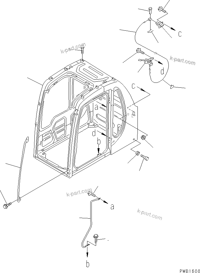 Komatsu parts book diagram for PC400LC-6 S/N 30001-UP: OPERATOR'S CAB (CAB ? GRIP AND OPEN LOCK) (FOR GUARD)(#32001-)