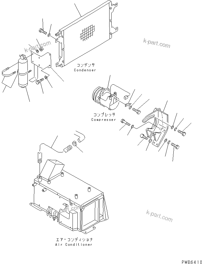 Komatsu parts book diagram for PC400LC-6 S/N 30001-UP: AIR CONDITIONER (UNIT)(#30119-31999)