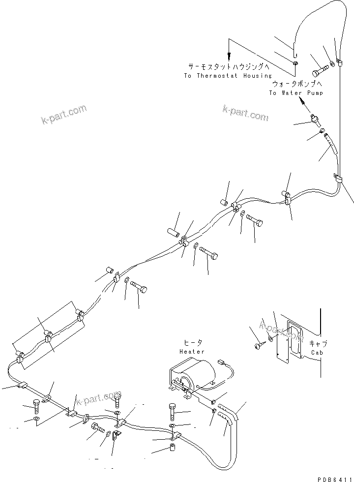 Komatsu parts book diagram for PC400LC-6 S/N 30001-UP: CAR HEATER(#30119-31999)