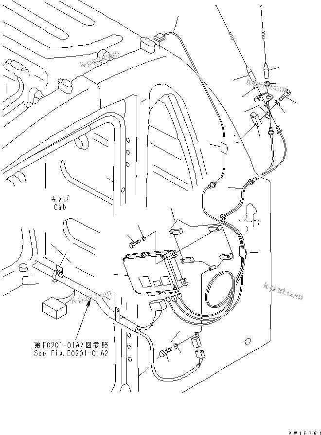 Komatsu parts book diagram for PC400LC-6 S/N 30001-UP: KOMTRAX (ANTENNA AND CONTROLLER)(#32597-)