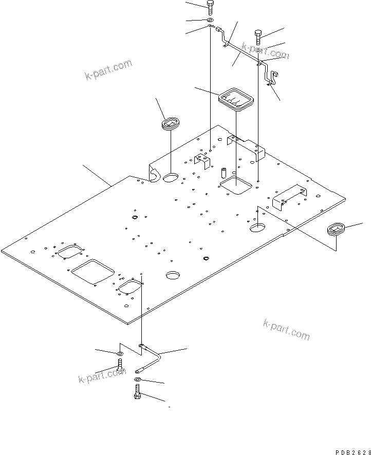 Komatsu parts book diagram for PC400LC-6 S/N 30001-UP: FLOOR FRAME (2 ACTUATOR)(#30001-30118)