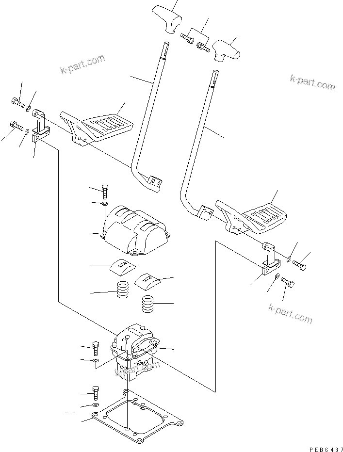 Komatsu parts book diagram for PC400LC-6 S/N 30001-UP: FLOOR FRAME (TRAVEL LEVER) (2 ACTUATOR)(#30119-31999)