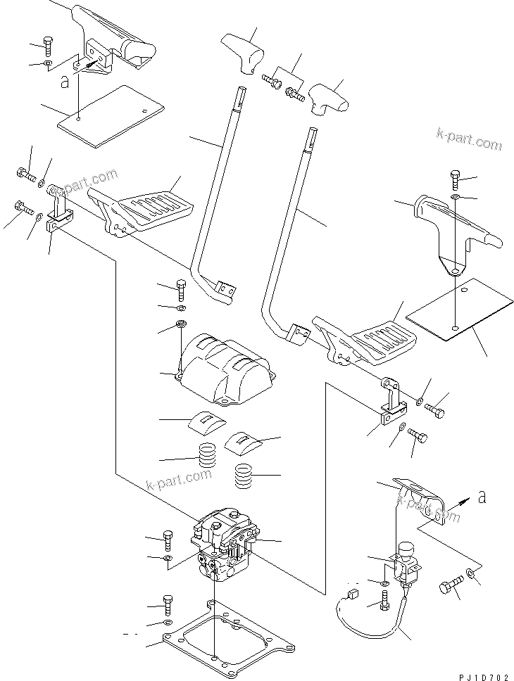 Komatsu parts book diagram for PC400LC-6 S/N 30001-UP: FLOOR FRAME (TRAVEL LEVER) (LOADER)(#32484-)