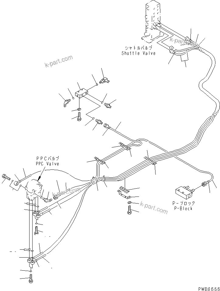 Komatsu parts book diagram for PC400LC-6 S/N 30001-UP: FLOOR FRAME (PPC TRAVEL LINE)(#32001-32090)