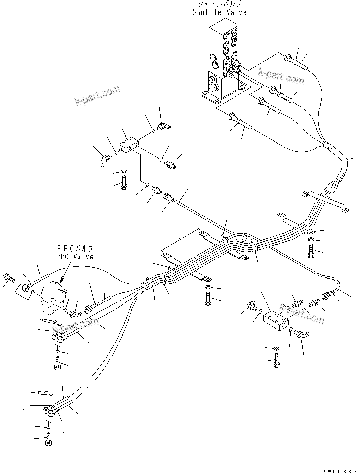 Komatsu parts book diagram for PC400LC-6 S/N 30001-UP: FLOOR FRAME (PPC TRAVEL LINE)(#32091-)