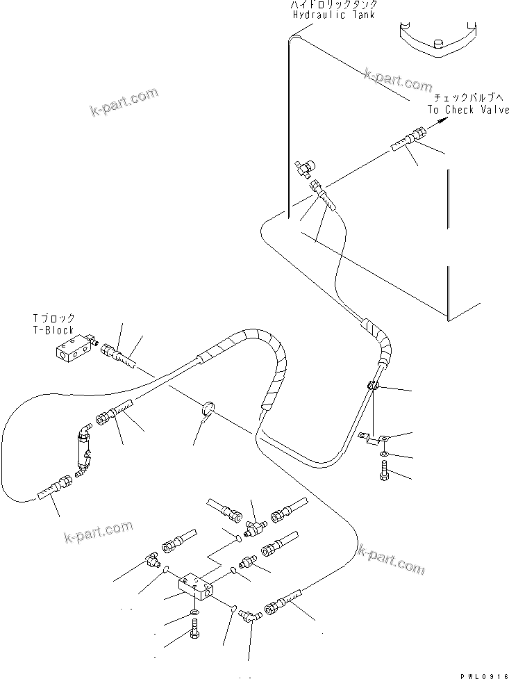 Komatsu parts book diagram for PC400LC-6 S/N 30001-UP: FLOOR FRAME (PPC WORK LINE) (HOSE AND BLOCK)(#32001-)
