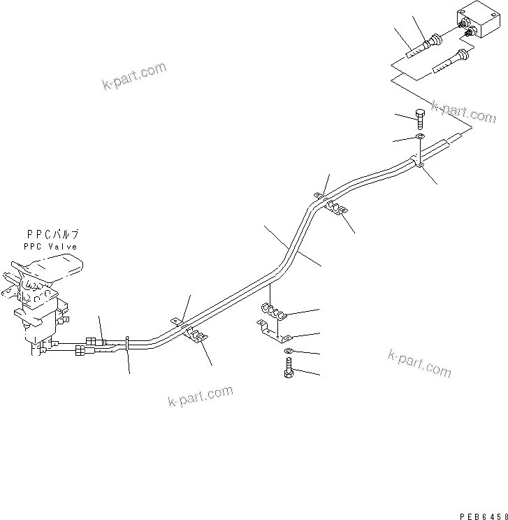 Komatsu parts book diagram for PC400LC-6 S/N 30001-UP: FLOOR FRAME (ATTACHMENT PPC LINE) (PPC) (1 ACTUATOR)(#30119-31999)