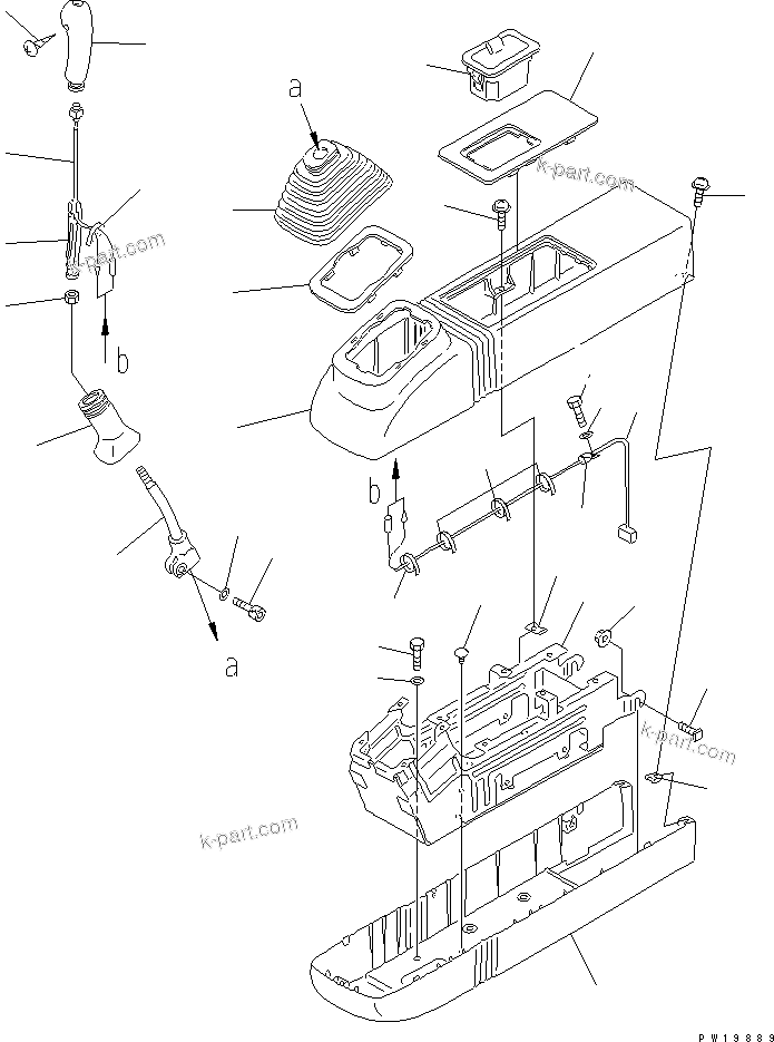 Komatsu parts book diagram for PC400LC-6 S/N 30001-UP: LEFT STAND (LEVER AND COVER) (WORK LEVER WITH PPC VALVE) (1 TOUCH DIGGING POWER UP) (W/AUTO DECEL.)(#30001-30118)