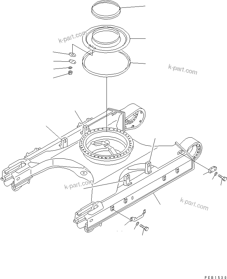 Komatsu parts book diagram for PC400LC-6 S/N 30001-UP: TRACK FRAME(#30001-31999)