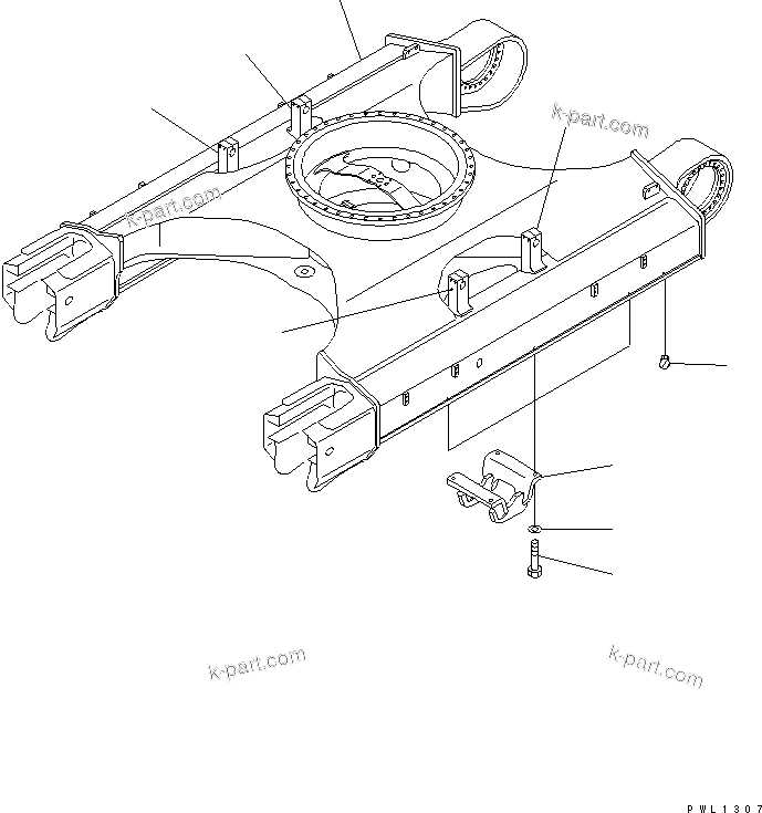 Komatsu parts book diagram for PC400LC-6 S/N 30001-UP: TRACK FRAME (CENTER GUARD) (FOR UNDER COVER)(#32250-)