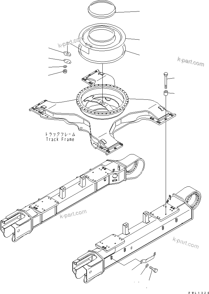 Komatsu parts book diagram for PC400LC-6 S/N 30001-UP: TRACK FRAME (VARIABLE GAUGE)(#32250-)